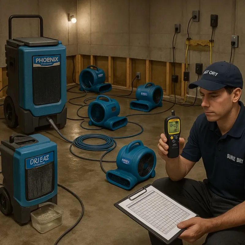 Structural Drying and Dehumidification process in The Meadows, FL